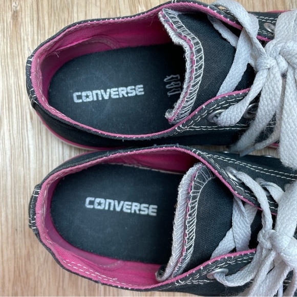 Converse All Star Low Tops Black Pink Sneakers Size 5 Junior - Picture 6 of 13